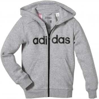 adidas YB ESS LIN FZBR - Sudadera para hombre, color gris / negro, talla 128