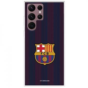 Funda de Silicona Flexible para Samsung Galaxy S22 Ultra - Licencia Oficial FC Barcelona Rayas Blaugrana