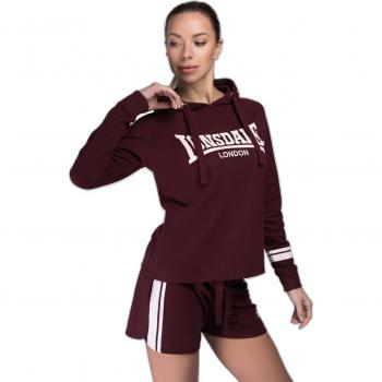 Lonsdale Callanish Women's Hoodie in Red and Oxblood