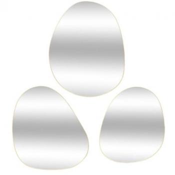 Set de 3 Espejos Orgánicos Lida - Decorativos - Fácil Instalación - Alta Calidad