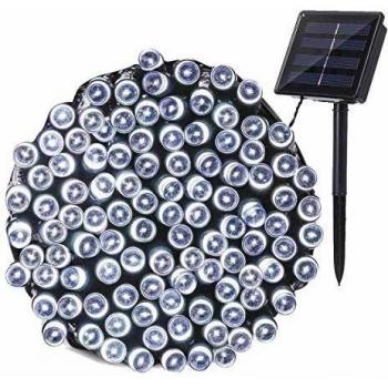 Guirnalda de Luces LED Solar Yogy Lumi Jardin 400 LEDs 3,3 m Color Blanco Frío Negra