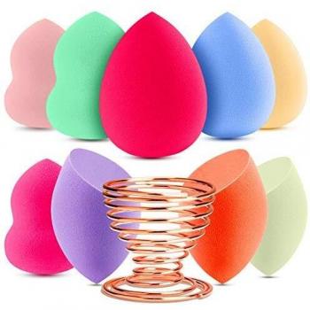 Esponja Maquillaje, Terresa 10 Pack de Makeup Blender Beauty para Base de Maquillaje, Ideal para Líquidos, Cremas y Polvos 9 Piezas Esponja De Maquillaje + 1 Piezas Makeup Esponja Soportes