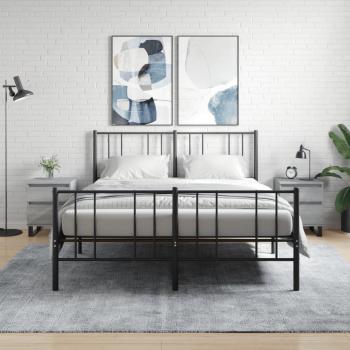 Mesita de noche 2 piezas Sonoma gris 40x35x50 cm de madera multicapa