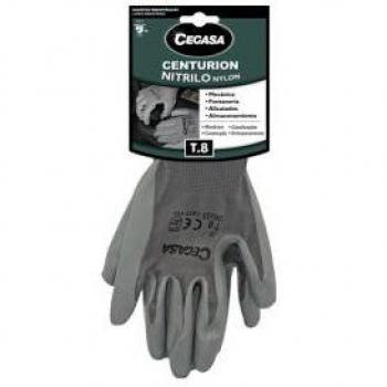 Guantes de Trabajo Cegasa Centurion Nitrilo/Nylon Gris Talla 8 Mediana Referencia 327099
