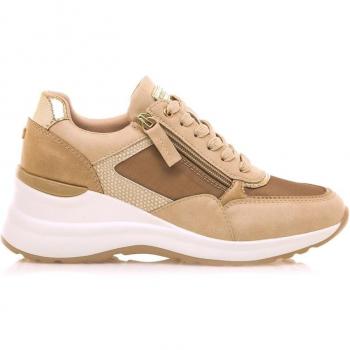 Zapatillas deportivas de mujer Mariamare 68490 beige con cuña de 6cm