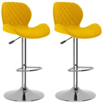 Taburetes de cocina 2 unidades terciopelo amarillo mostaza