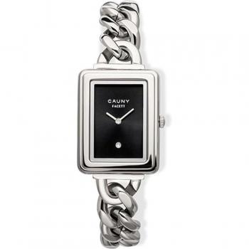 Reloj Mujer Cauny CFT006 - Reloj de pulsera para mujer, diseño elegante y moderno, caja de acero inoxidable, esfera analógica con cristal mineral resistente a arañazos, correa de cuero genuino, resistencia al