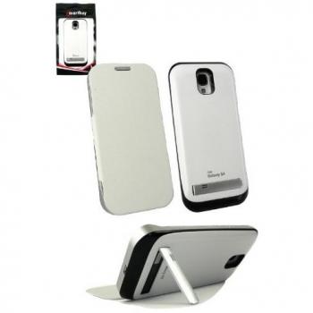 Emartbuy® Samsung Galaxy S4 I9500 Powerbank Emergencia Blanco De Respaldo De Batería 3200Mah Caja De La Carpeta Con El Soporte De La Visión Integrada