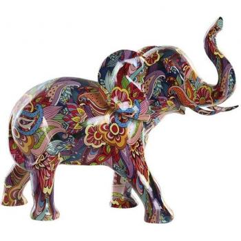 Figura Decorativa Elefante Resina Moderno 32x14,5x26 cm
