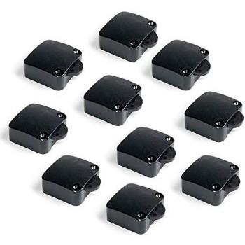 Emuca - Interruptor de contacto para puerta de mueble 2 posiciones ON-OFF, Negro, Set de 10 piezas