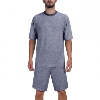 DISHANG Pijamas Cortos de Mangas y Pantalones para Hombres Suaves Ligeros Ropa de Dormir Deportiva Elástica Stretch Lounge