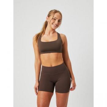 Björn Borg Studio Alice Performance Bra - Brown, XXL, Sports Bra, Moisture-wicking fabric, Medium support, Racerback design, Breathable mesh panels, Stretchy and comfortable fit