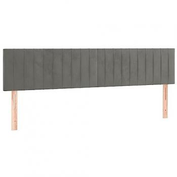 Cabecero con LED de terciopelo gris claro 160x5x78/88 cm