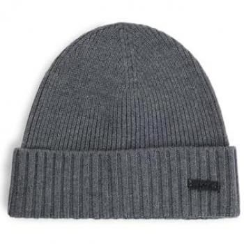 Gorro Beanie Boss Fati Gris Adulto con Etiqueta Logo