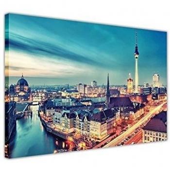 Lienzo decorativo de pared con vista de la ciudad de Berlín y Alemania, 101 cm x 76 cm