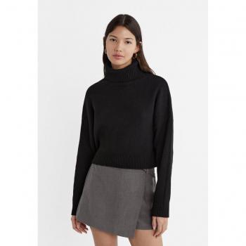 Soft-Touch Knit Sweater Black Large