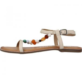 Gioseppo Sandalias Off-white de Piel con Detalle de Cuentas Multicolor para Mujer