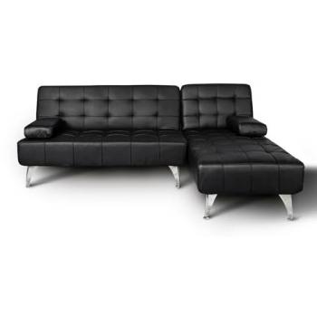 Sofá Cama Chaise Longue Keren XS 198cm Negro en Polipiel
