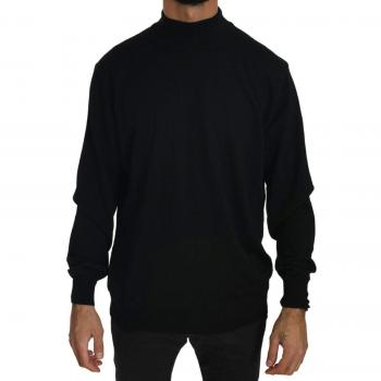 MILA SCHÖN Black Turtle Neck Pullover Top Virgin Wool Sweater - 3XL
