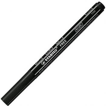 Marcador Acrílico STABILO FREE T100 Punta Redonda 1-2mm - Negro