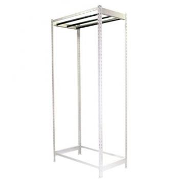 Estantería Perchero Metálico Blanco Simonclothing, 3 Colgadores, Dimensiones 3000x1200x500 mm, Resistente