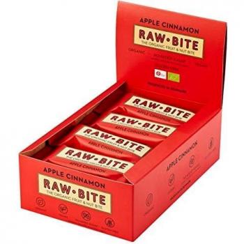 Raw Bite Barrita Ecológica de Manzana y Canela - Paquete de 12 x 50 gr - Total: 600 gr