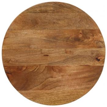 Tablero de mesa redondo madera maciza de mango Ø 50x2,5 cm Marrón