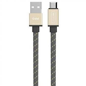 Cabo USB Micro USB Plano Dourado 1.50m Allocacoc