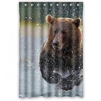 Blanco oso familia impermeable prueba de moho baño tejido de poliéster cortina de ducha 120 cm x 183 cm