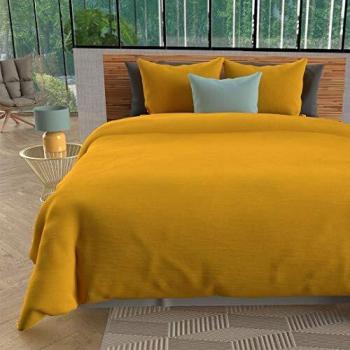 Juego de Ropa de Cama Bohemio Amarillo 260x240 cm en Microfibra Lavada