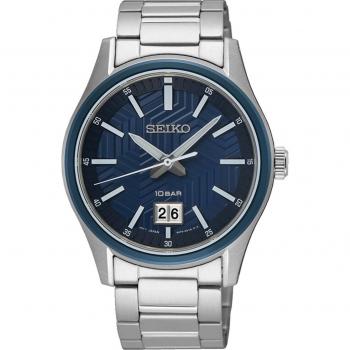 Seiko Men's Sports Stainless Steel Blue Dial Quartz Watch SUR559P1 100M