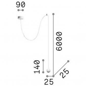 Lámpara colgante LED Archimede de Ideallux, moderna, metal negro, 4W, 3000K, IP20