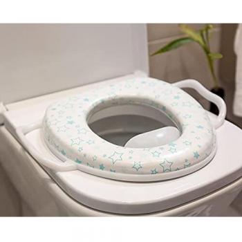 Kiokids Reductor de WC Acolchado con Asas Estrellas Azul 275x29cm