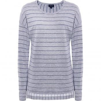 Armani Jeans Mujeres Rayas manga larga Top del reflejo Gris 46