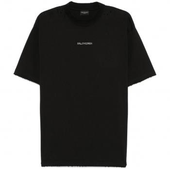 Balenciaga Women's Cotton Jersey T-Shirt in Black | Size Small | 764235DTOVJ61083