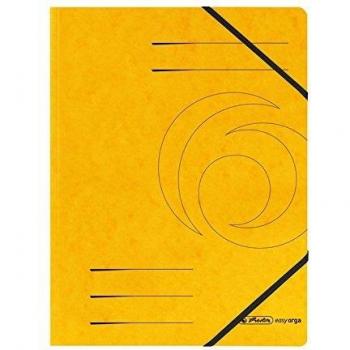 Carpeta Esquinera Herlitz Easyorga A4, Cartón, Amarillo con Elásticos