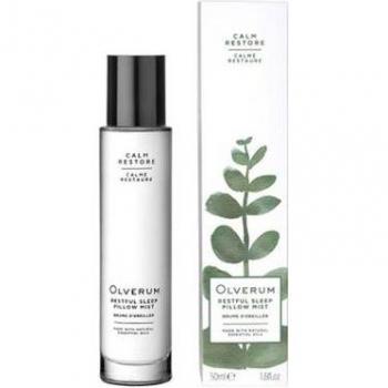 OLVERUM Restful Sleep Pillow Mist 50ml - Aromatherapy pillow mist, calming lavender and essential oils blend, promotes relaxation and restful sleep, suitable for all pillow types