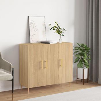 Aparador de madera de ingeniería roble Sonoma 90x34x80 cm Marrón vidaXL