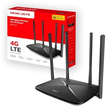 Router Inalámbrico 4G LTE Mercusys MB115-4G 300 Mbps Banda Única (2.4 GHz) Negro
