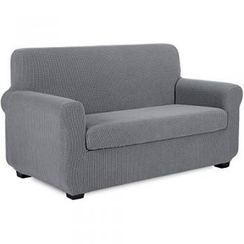 TIANSHU Funda Sofa 2 Plazas,2-Piezas Jacquard poliéster Funda de Sofá 2 plazas elasticas Suaves Resistentes