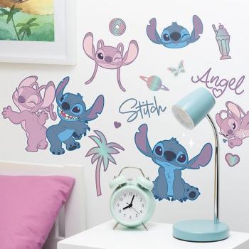 Pack de vinilos de pared Stitch y Angel 44 x 23 cm