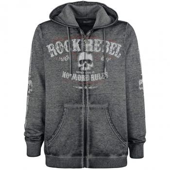 Rock Rebel by EMP Mask of Sanity Sudadera Capucha con Cremallera Gris Oscuro S