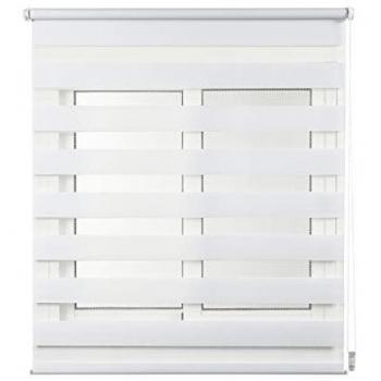 Estor Noche y Día Easyfix Blanco 150x180 cm - Instalación Sin Taladrar, Alta Privacidad y Doble Tejido