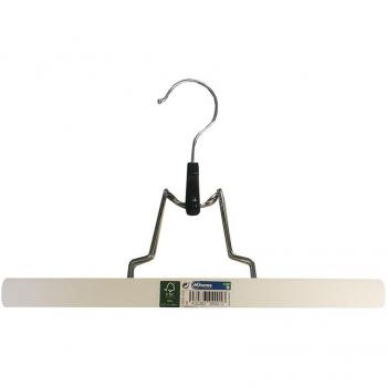 Percha para pantalones de madera blanca ecológica FSC 25x16cm-20mm