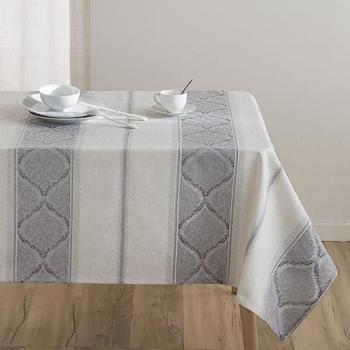 Mantel Antimanchas Jacquard Calais Gris 140x140 cm