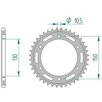 Couronne 10501-48 Acier #520 pour Honda FMX 650 RD12 2005-2007 | Honda FX 650 Vigor RD09 1999-2001 | Honda NX 650 J RD02