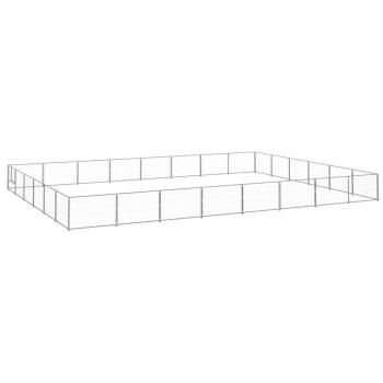 vidaXL Dog Kennel Silver 48 m² Steel