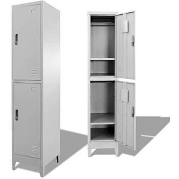 vidaXL Locker Cabinet with 2 Compartments 38x45x180 cm