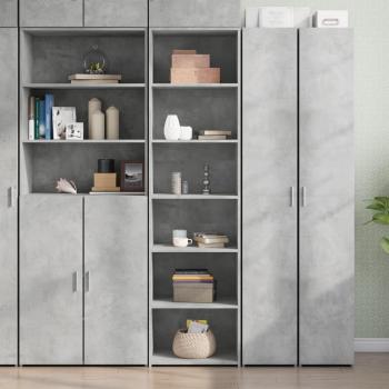 Aparador alto de madera de ingeniería gris 50x41x185 cm