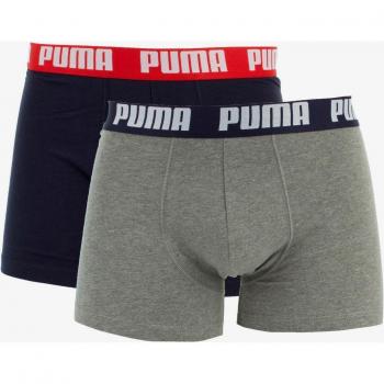 PUMA Basic Boxer Shorts (Pack of 2) - Men's, Color: Blue/Grey Melange, Size: L